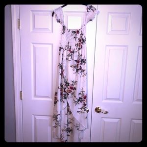 White floral high low dress